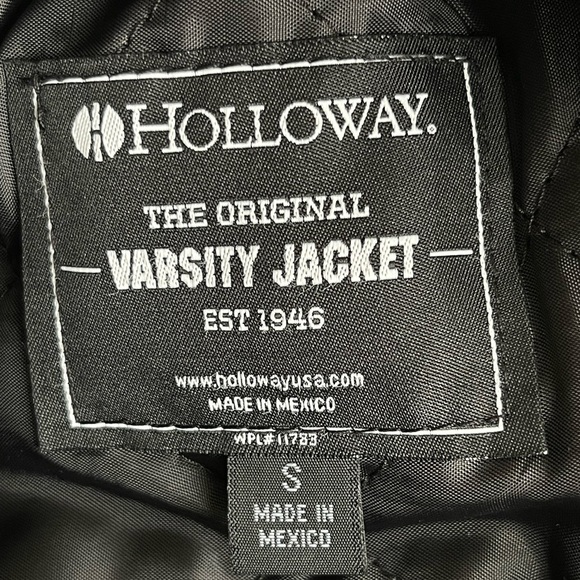 Holloway Unisex Letterman Virgin Wool Varsity Jacket Size S Vinyl Sleeves - Picture 9 of 10